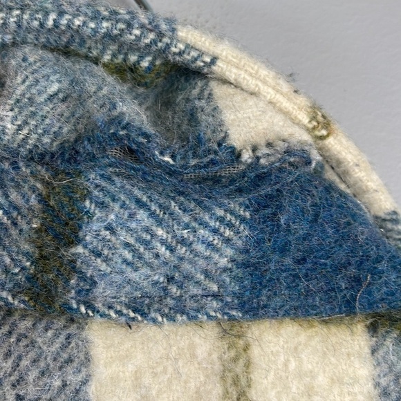 VINTAGE Unisex Blue Plaid Shacket Jacket Wool Mohair Blend Size XS/S *As  Is* - Picture 7 of 10